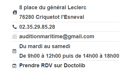 contact audioprothésiste criquetot